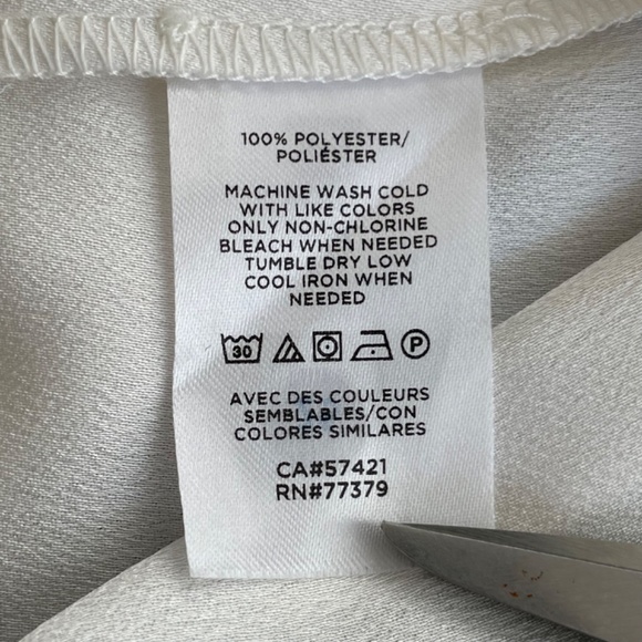 ANN TAYLOR Size XS Ecru Cream Wide Sleeve High Crew Neck Pull Over Blouse - Picture 7 of 8